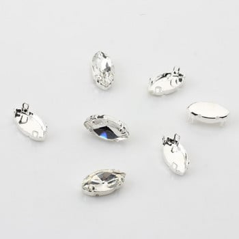 Rhinestone Μεταλλική Βάση Copper Empty Claw Set Fancy Gemstone Mini Oval Shape Crystal Claw Formly Inlaid 20pcs/lot For DIY