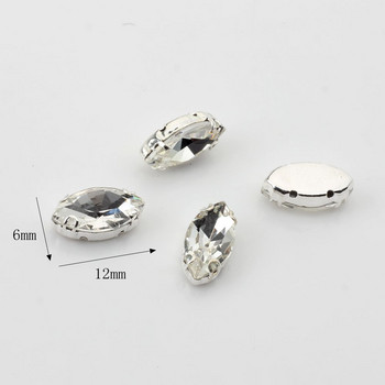 Rhinestone Μεταλλική Βάση Copper Empty Claw Set Fancy Gemstone Mini Oval Shape Crystal Claw Formly Inlaid 20pcs/lot For DIY