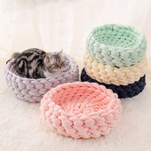 Χαριτωμένο κατοικίδιο ζώο γάτας για σκύλο πατάκι κρεβατιού καραμέλα Χρώματα μαλακό μαξιλάρι ρείθρων Μικρό κρεβάτι για σκύλους γάτας Σπίτι για κατοικίδια που πλένονται μαξιλάρια φωλιά για κουτάβι Προμήθειες