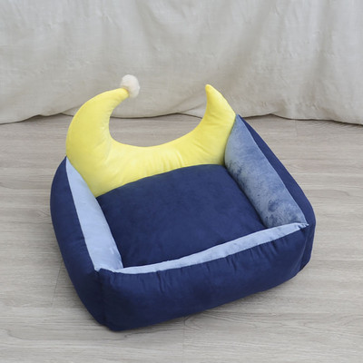 Cat Dog Καναπές Κρεβάτι Προϊόντα για Κατοικίδια Μικρό Μεσαίο Μαλακό Σπίτι για Σκύλο Γάτα Μαξιλάρι για κατοικίδια Γελοιογραφία Moon Kennel Pad Puppy Κρεβάτι χαλάκι