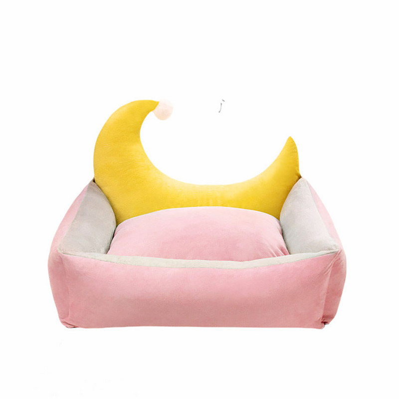Cat Dog Καναπές Κρεβάτι Προϊόντα για Κατοικίδια Μικρό Μεσαίο Μαλακό Σπίτι για Σκύλο Γάτα Μαξιλάρι για κατοικίδια Γελοιογραφία Moon Kennel Pad Puppy Κρεβάτι χαλάκι