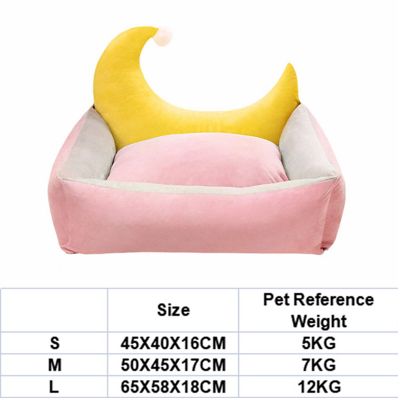 Cat Dog Καναπές Κρεβάτι Προϊόντα για Κατοικίδια Μικρό Μεσαίο Μαλακό Σπίτι για Σκύλο Γάτα Μαξιλάρι για κατοικίδια Γελοιογραφία Moon Kennel Pad Puppy Κρεβάτι χαλάκι