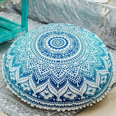 43cm Kerek Mandala Párnahuzat Bohém párnahuzat Padló Párna Párnahuzat Kezdőlap Szállodai párna virág Nyomtatott párnahuzat