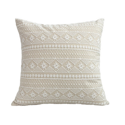 Boho stílusú lenvászon pamut párnahuzat Otthoni dekoratív bézs párnahuzat bojtokkal tömör párnahuzatok 45x45cm/30x50cm