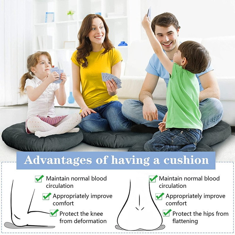 Inyahome meditacinė apvali grindų pagalvė, skirta sėdėti ant grindų Tvirta kuokštinė stora pagalvėlė jogos balkono kėdės sėdynės pagalvėlės