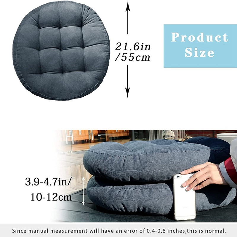 Inyahome meditacinė apvali grindų pagalvė, skirta sėdėti ant grindų Tvirta kuokštinė stora pagalvėlė jogos balkono kėdės sėdynės pagalvėlės