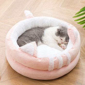 Προμήθειες για γάτες Αξεσουάρ Μαλακό βελούδινο κρεβάτι γάτας για κατοικίδια Μικρό σπιτάκι για σκύλους Μαξιλάρι για γάτες για κατοικίδια που πλένονται Μαξιλάρι για φωλιές για γάτες