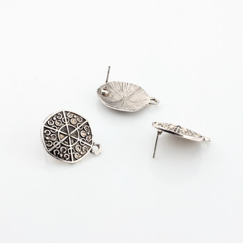 Ρετρό σκουλαρίκια από κράμα ψευδαργύρου Γεωμετρία Σκουλαρίκια Υλικό Σκουλαρίκι 18mm 6τμχ Για Αξεσουάρ DIY Σκουλαρίκια