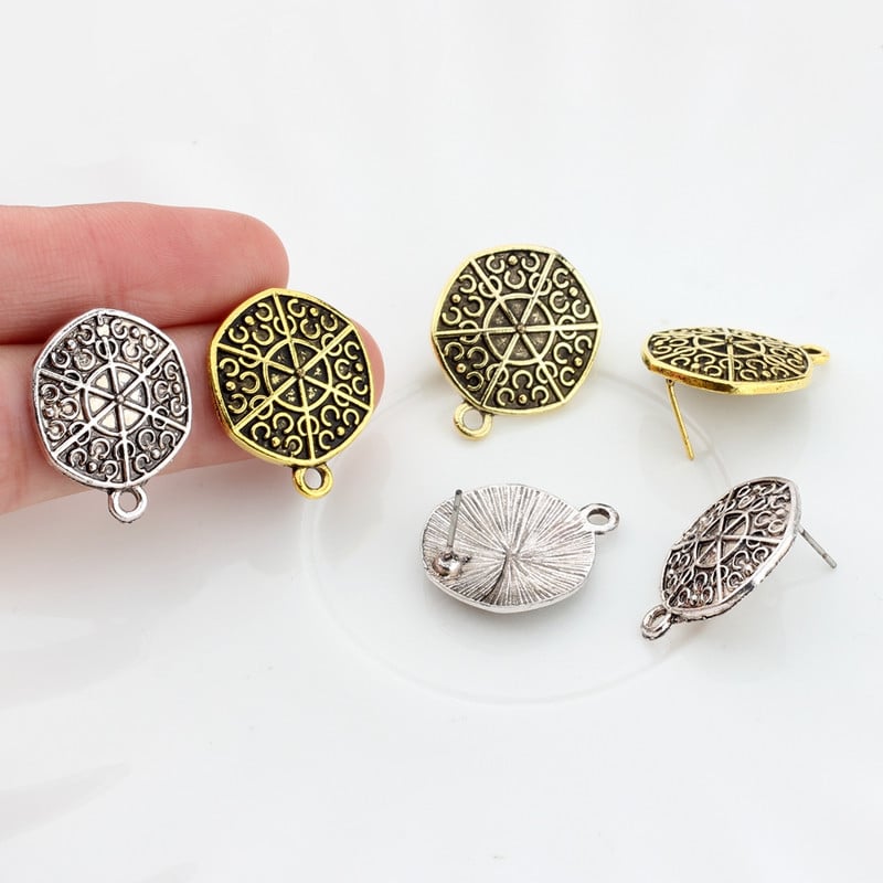 Materijal retro legure cinka Geometrija Stud naušnice Konektor za naušnice 18 mm 6 kom Za DIY pribor za naušnice