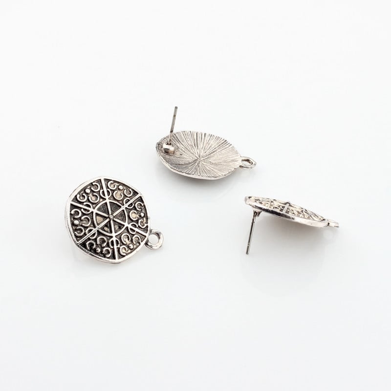 Materijal retro legure cinka Geometrija Stud naušnice Konektor za naušnice 18 mm 6 kom Za DIY pribor za naušnice