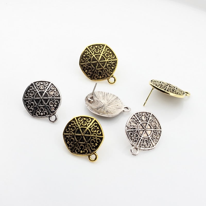 Materijal retro legure cinka Geometrija Stud naušnice Konektor za naušnice 18 mm 6 kom Za DIY pribor za naušnice
