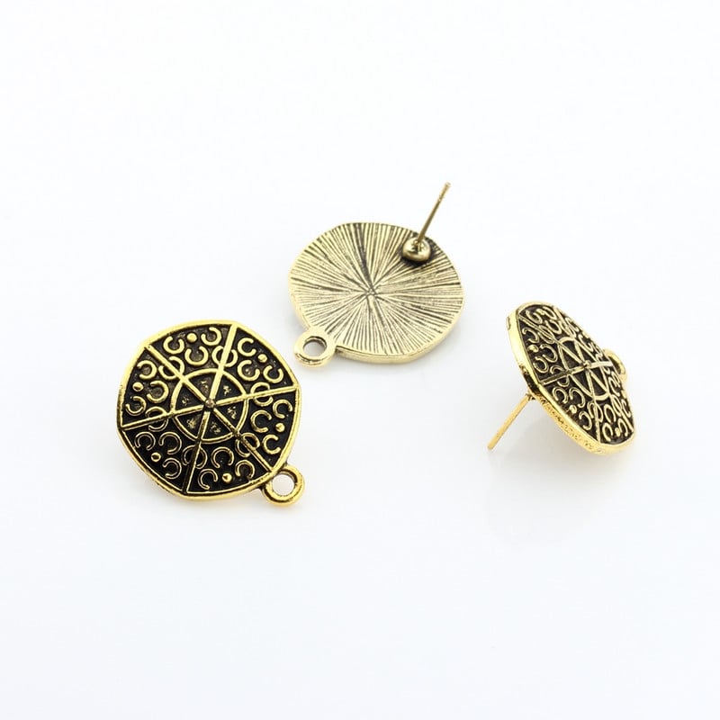Materijal retro legure cinka Geometrija Stud naušnice Konektor za naušnice 18 mm 6 kom Za DIY pribor za naušnice