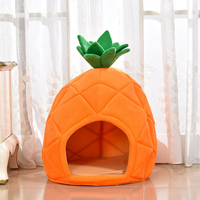 Σπίτι κατοικίδιων για κουτάβι γάτας Κρεβάτι λεπτό κινούμενο σχέδιο ανανά Σπίτι γάτας Μικρό σκυλί Κυνοτροφείο Προμήθειες κατοικίδιων Αξεσουάρ Σπήλαιο Φωλιά γάτας