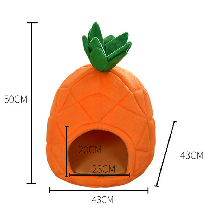 Σπίτι κατοικίδιων για κουτάβι γάτας Κρεβάτι λεπτό κινούμενο σχέδιο ανανά Σπίτι γάτας Μικρό σκυλί Κυνοτροφείο Προμήθειες κατοικίδιων Αξεσουάρ Σπήλαιο Φωλιά γάτας