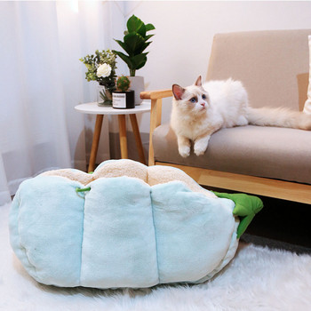Μαξιλάρι κρεβατιού για μικρό σκύλο για γάτα Μισόκλειστο καρτούν Φωλιά γάτας μπιζελιού Ζεστό Σπίτι Κρεβάτι κατοικίδιων για γάτα Μαξιλάρι για κατοικίδια Ματ
