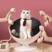 Φωλιά γάτας για κατοικίδια Four Seasons Κρεβάτι για αιώρα για κατοικίδια Αξεσουάρ για κατοικίδια Στρογγυλό Περιστρεφόμενο Σπίτι για Γάτες Κρεβάτι για κατοικίδια