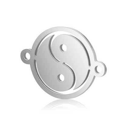 5db/tétel Rozsdamentes acél taoizmus Taichi yin és yang karkötő csatlakozók barkács nyaklánc medálok medál ékszer készítési kiegészítők