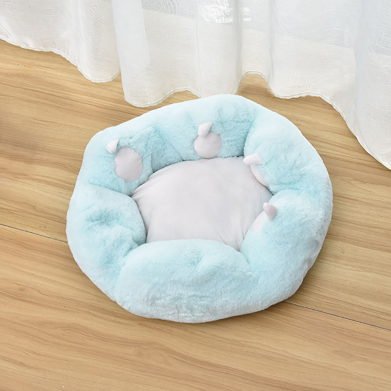 Κρεβάτι για σκύλος γάτας Χαλάκι Μαλακό βελούδινο ρείθρο Κινούμενα σχέδια σε σχήμα ποδιού γάτας Σπίτι γάτας Στρογγυλή φωλιά κουταβιού Αξεσουάρ για κατοικίδια Μικρό κρεβάτι για σκύλους για γάτα