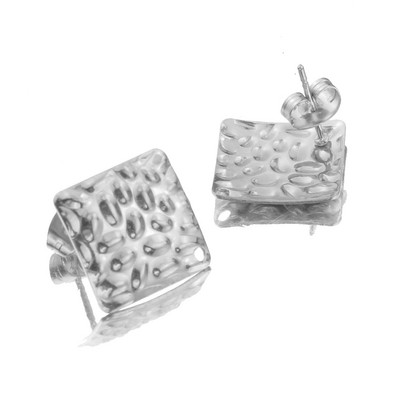 10 τμχ Ανοξείδωτο ατσάλι Χρυσό εξόγκωμα Στρογγυλό καρφί τετράγωνο σκουλαρίκι βάση αυτιού για DIY χειροποίητα σκουλαρίκια Προμήθειες κατασκευής κοσμημάτων