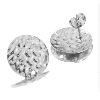 10 τμχ Ανοξείδωτο ατσάλι Χρυσό εξόγκωμα Στρογγυλό καρφί τετράγωνο σκουλαρίκι βάση αυτιού για DIY χειροποίητα σκουλαρίκια Προμήθειες κατασκευής κοσμημάτων