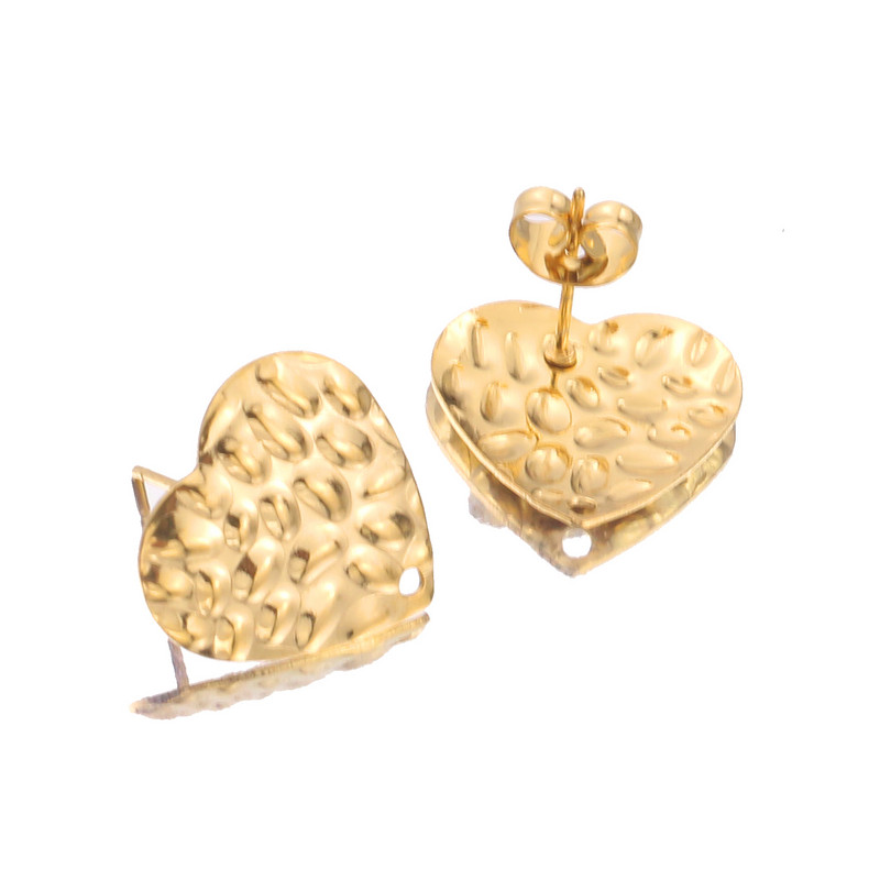 10 τμχ Ανοξείδωτο ατσάλι Χρυσό εξόγκωμα Στρογγυλό καρφί τετράγωνο σκουλαρίκι βάση αυτιού για DIY χειροποίητα σκουλαρίκια Προμήθειες κατασκευής κοσμημάτων