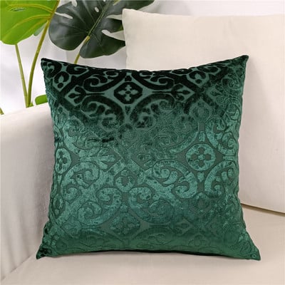 Tavaszzöld Jacquard geometrikus párnahuzat Kanapé Dekoratív vágás bársony díszpárnahuzat gyárból