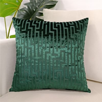 Tavaszzöld Jacquard geometrikus párnahuzat Kanapé Dekoratív vágás bársony díszpárnahuzat gyárból