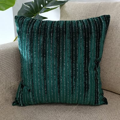 Tavaszzöld Jacquard geometrikus párnahuzat Kanapé Dekoratív vágás bársony díszpárnahuzat gyárból
