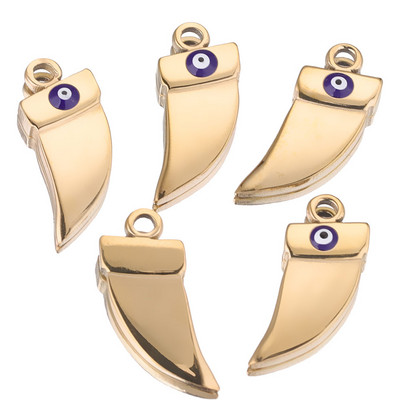 5db 18K arany rozsdamentes acél zománc Demon Eyes Moon Pepper medálok barkácsoláshoz nyaklánc ékszer készítés báj kellékek nagykereskedelme