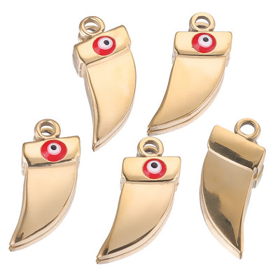 5db 18K arany rozsdamentes acél zománc Demon Eyes Moon Pepper medálok barkácsoláshoz nyaklánc ékszer készítés báj kellékek nagykereskedelme