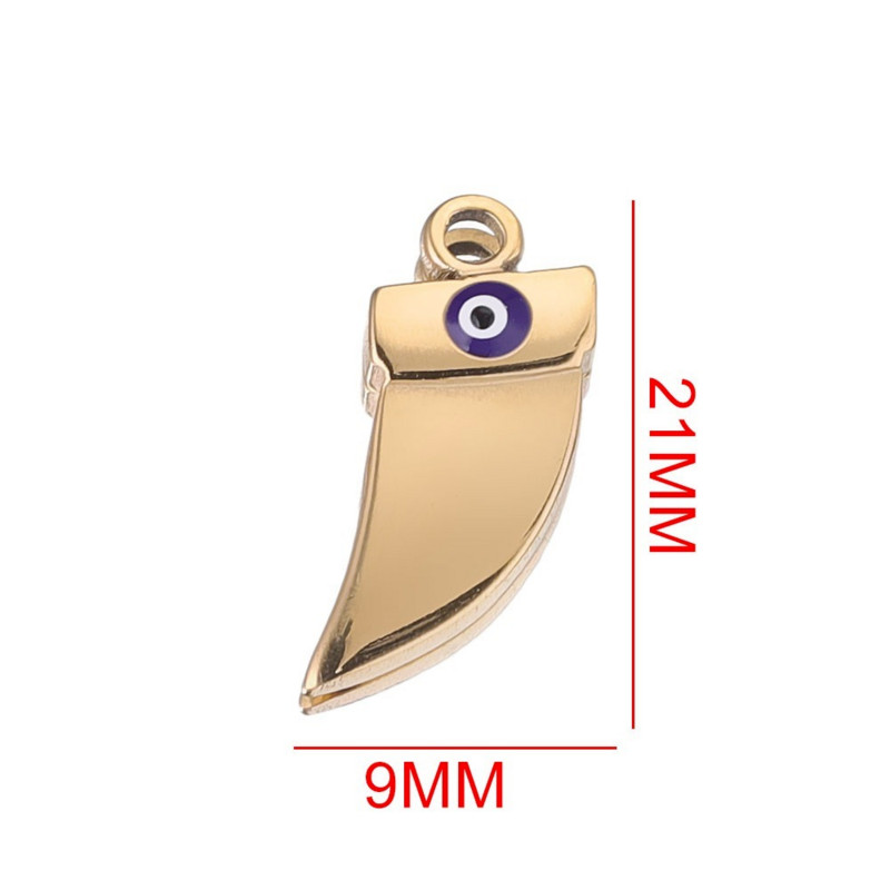 5db 18K arany rozsdamentes acél zománc Demon Eyes Moon Pepper medálok barkácsoláshoz nyaklánc ékszer készítés báj kellékek nagykereskedelme