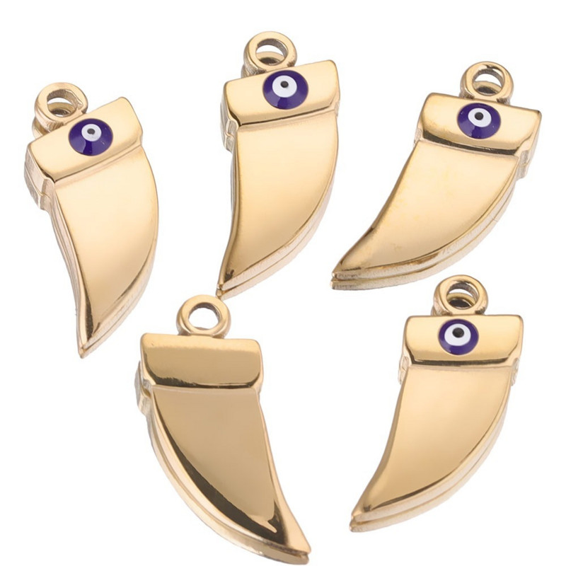 5db 18K arany rozsdamentes acél zománc Demon Eyes Moon Pepper medálok barkácsoláshoz nyaklánc ékszer készítés báj kellékek nagykereskedelme