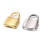 5 DB/tétel rozsdamentes acél 22x13 mm-es zár medálok Pad Lock Charms Fit DIY nyaklánc karkötő medál ékszer készítés