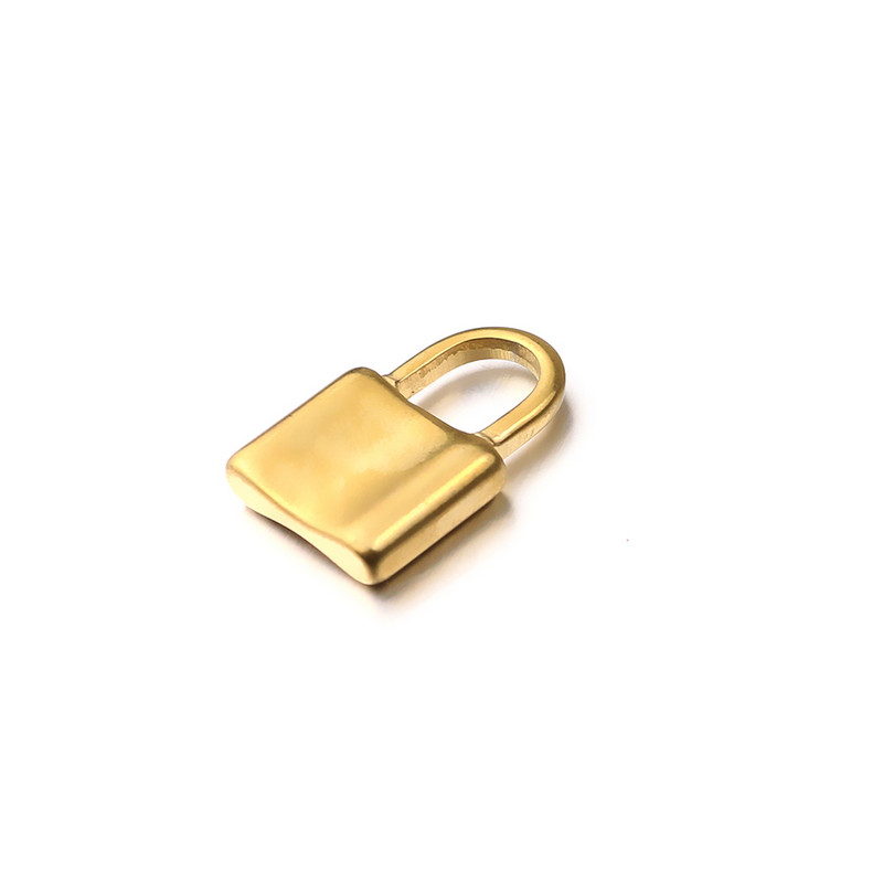 5 DB/tétel rozsdamentes acél 22x13 mm-es zár medálok Pad Lock Charms Fit DIY nyaklánc karkötő medál ékszer készítés