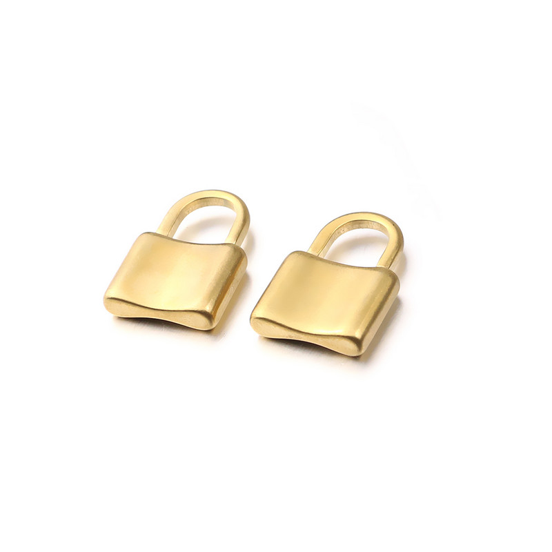 5 DB/tétel rozsdamentes acél 22x13 mm-es zár medálok Pad Lock Charms Fit DIY nyaklánc karkötő medál ékszer készítés