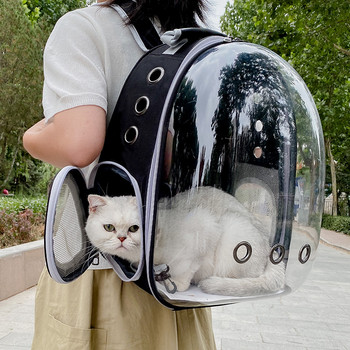 Чанта за носене на котка Космическа раница за домашни любимци Дишаща преносима прозрачна раница Кученце Куче Транспортна чанта Космическа чанта за капсула Домашни любимци