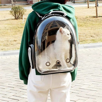 Чанта за носене на котка Космическа раница за домашни любимци Дишаща преносима прозрачна раница Кученце Куче Транспортна чанта Космическа чанта за капсула Домашни любимци