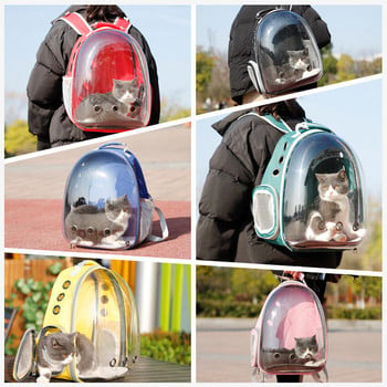 Τσάντα μεταφοράς γάτας Space Pet Backpack Αναπνεύσιμο φορητό διαφανές σακίδιο πλάτης Puppy Dog Transport Carrier Space Capsule Bag Pets