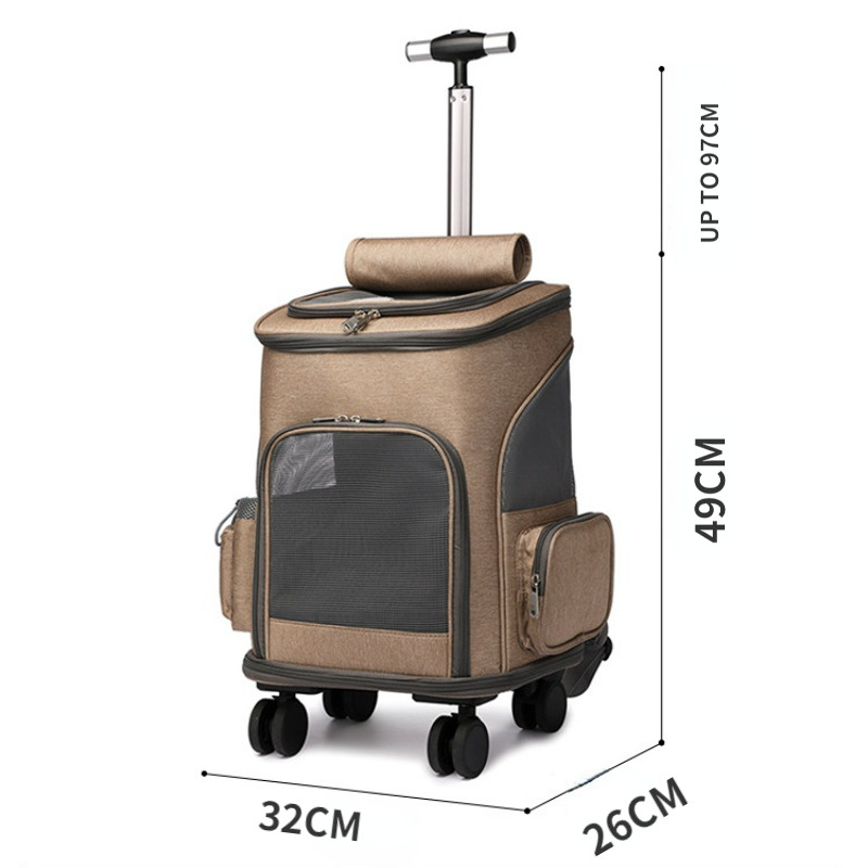 Kisállathordozó utazó kocsi táska vonórúd babakocsi macska hátizsák ketrec Állítható, levehető, bővíthető hordható kisállat-tartozékok