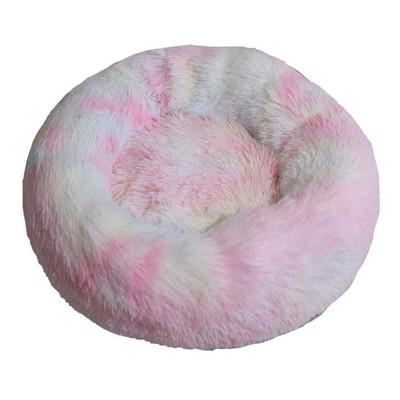 Μαλακό κρεβάτι για μικρή γάτα, μεγάλος σκύλος, αφαιρούμενος καναπές σπιτάκι, στρογγυλή βελούδινη, άνετη φωλιά κατοικίδιων, ζωηρόχρωμο χαλάκι, προμήθειες ρείθρων ύπνου