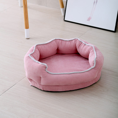 Corduroy kisállatágyak kutyáknak Kivehető macska hálóágy Rózsaszín Puha Szivacs Mosható Háziállatok Kanapé Cama Kék Szürke Kutyaház Beltéri Kennel