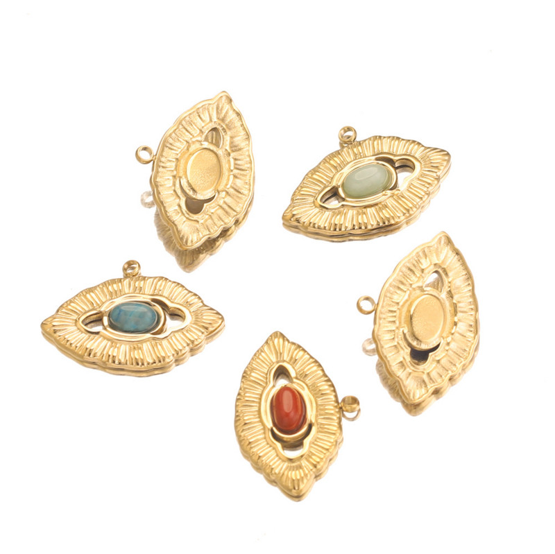 5db rozsdamentes acél bohém romantikus pár ajkak varázslatok természetes kő medálok barkács ékszerek készítése kellékek nagykereskedelme