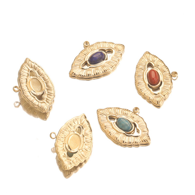 5db rozsdamentes acél bohém romantikus pár ajkak varázslatok természetes kő medálok barkács ékszerek készítése kellékek nagykereskedelme