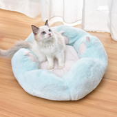Έγχρωμος καναπές-κρεβάτι στρογγυλό σκύλος Άνετο ζεστό χαλάκι Σπίτι κινητή φωλιά ύπνου γάτας Πλενόμενη προμήθειες κουτιού κατοικίδιων Universal