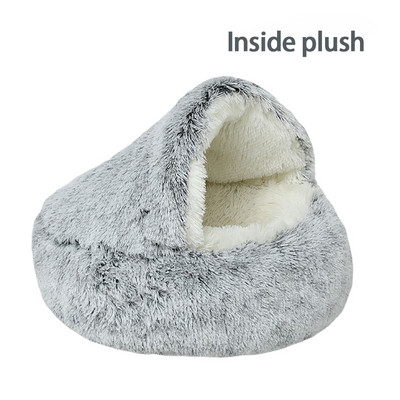 Izejmateriāli mājdzīvniekiem kaķu gultas Paklājiņi Ziemas silti kucēnu kaķu māja Mīksta, gara plīša miega kaķu gulta Daļēji slēgta mājdzīvnieka groza spilvens iekštelpās