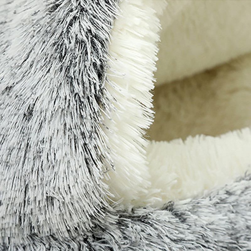 Izejmateriāli mājdzīvniekiem kaķu gultas Paklājiņi Ziemas silti kucēnu kaķu māja Mīksta, gara plīša miega kaķu gulta Daļēji slēgta mājdzīvnieka groza spilvens iekštelpās