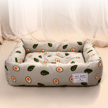 Цветен диван Легло Квадратно куче Удобна топла къща с възглавници Може да се мести Котешко спално гнездо Миеща се кутия за домашни любимци Консумативи Универсална