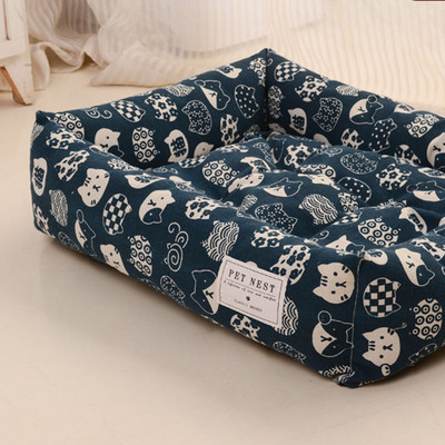 Έγχρωμος καναπές-κρεβάτι τετράγωνο σκυλί Άνετο ζεστό μαξιλάρι σπιτάκι που μπορεί να μετακινηθεί Φωλιά ύπνου γάτας που πλένεται Προμήθειες για κατοικίδια Universal