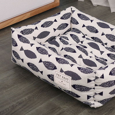 Έγχρωμος καναπές-κρεβάτι τετράγωνο σκυλί Άνετο ζεστό μαξιλάρι σπιτάκι που μπορεί να μετακινηθεί Φωλιά ύπνου γάτας που πλένεται Προμήθειες για κατοικίδια Universal