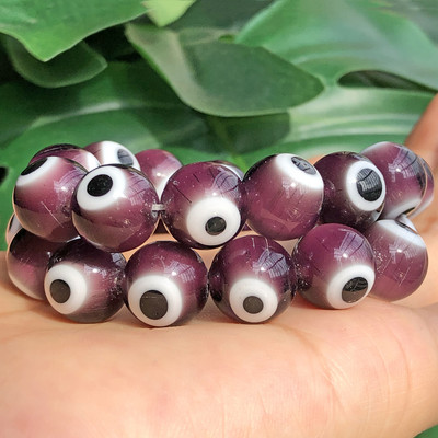 6/8/10 mm-es lapos, kerek alakú gyöngyök Színes Evil Eye lámpafény üvegezett üveggyöngyök karkötő nyaklánchoz barkács ékszer készítés kézműves